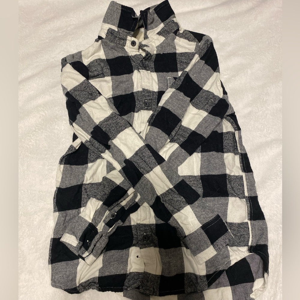 Black and white button up